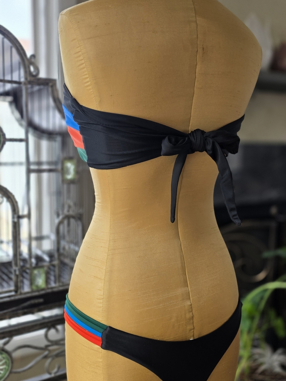☀️ Colorblock Bandeau Bikini Set Black Size L - Picture 5 of 7